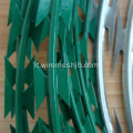 Filo per rasoio a fisarmonica rivestito in PVC colore verde